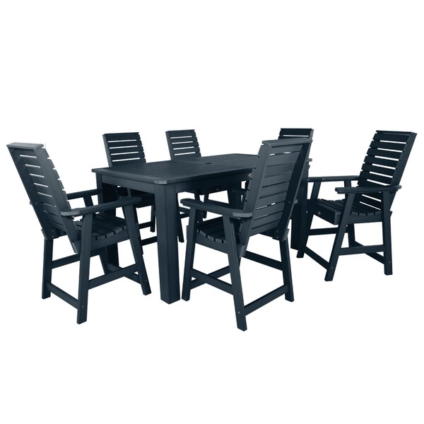 Highwood Usa Weatherly 7pc Rectangular Counter Height Outdoor Patio Furniture Dining Set 72 x 42 AD-ST7WL2CO4BA-FBE - main